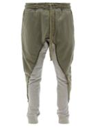Matchesfashion.com Greg Lauren - 50/50 Recycled Cotton-jersey Tapered Track Pants - Mens - Green Multi