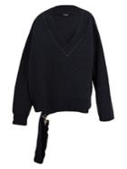 Raf Simons Contrast-stitch Oversized Wool Sweater