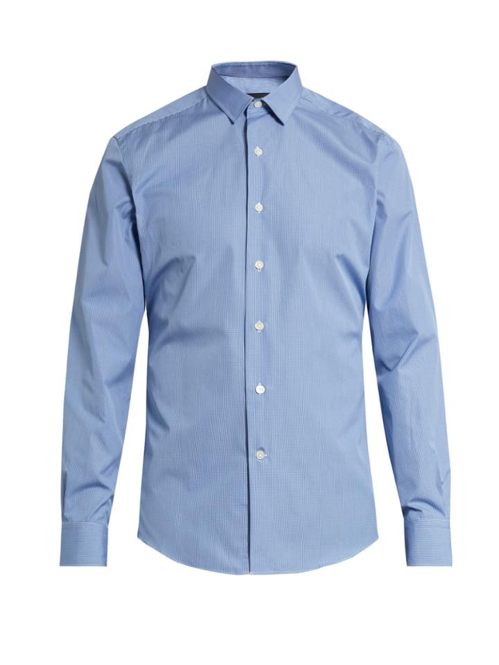 Lanvin Button-cuff Checked Cotton Shirt