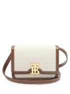 Matchesfashion.com Burberry - Tb Mini Canvas And Leather Cross-body Bag - Womens - Ivory Multi