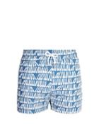 Matchesfashion.com Frescobol Carioca - Sports Piano Print Swim Shorts - Mens - Light Blue
