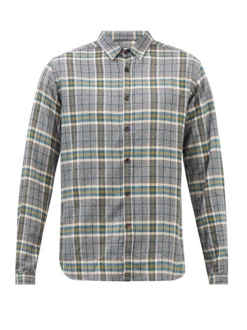 Oliver Spencer - New York Special Check Cotton-flannel Shirt - Mens - Grey Multi
