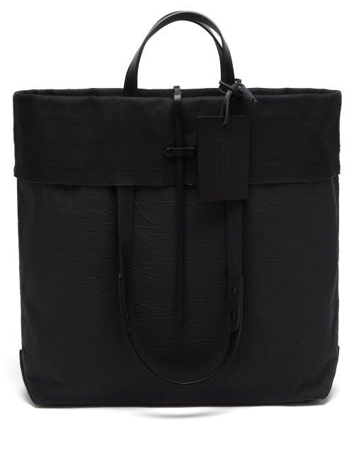 Matchesfashion.com Maison Margiela - Foldover Wrinkled Faux-leather Tote Bag - Mens - Black