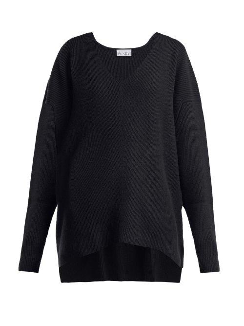 Matchesfashion.com Raey - V Neck Ribbed Cashmere Sweater - Womens - Navy