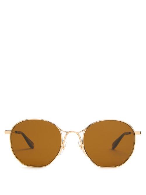 Matchesfashion.com Givenchy - Round Eye Sunglasses - Womens - Brown Gold