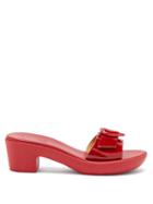 Ladies Shoes Ancient Greek Sandals - X Hvn Clio Heart-buckle Leather Sandals - Womens - Red