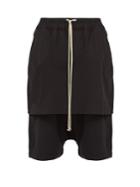 Rick Owens Drkshdw Kilt Pods Contrast-panel Cotton-blend Shorts