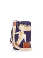 Matchesfashion.com Loewe Paula's Ibiza - Mermaid-print Canvas Cross-body Pouch - Womens - Navy Multi