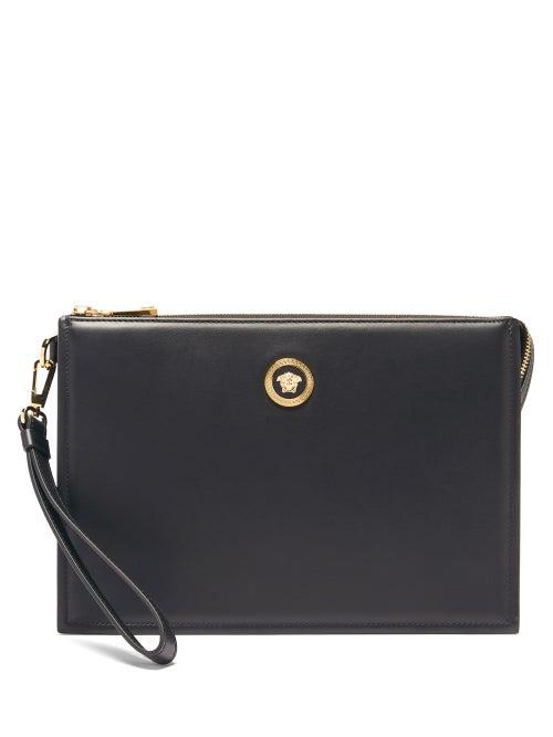 Matchesfashion.com Versace - Medusa Leather Pouch - Mens - Black