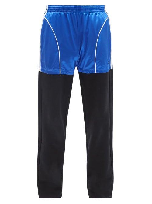 Matchesfashion.com Balenciaga - Bi-colour Jersey Track Pants - Mens - Black Blue