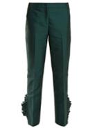 Matchesfashion.com No. 21 - Ruffle Hem Cropped Trousers - Womens - Dark Green