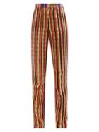 Ladies Rtw Kenneth Ize - High-rise Aso-oke Trousers - Womens - Multi