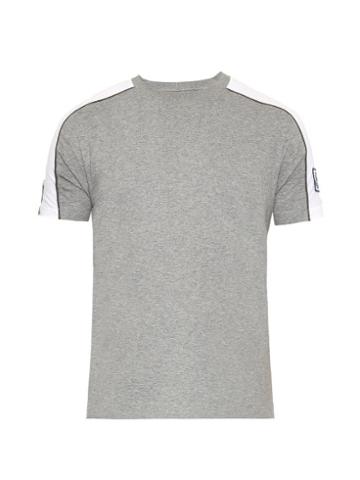 Moncler Gamme Bleu Contrast-sleeve Cotton T-shirt
