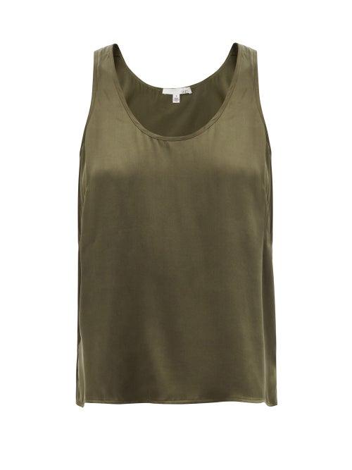 Skin - Topaz Silk-blend Tank Top - Womens - Khaki