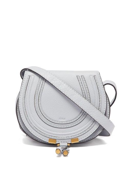 Matchesfashion.com Chlo - Marcie Mini Grained Leather Cross Body Bag - Womens - Light Blue