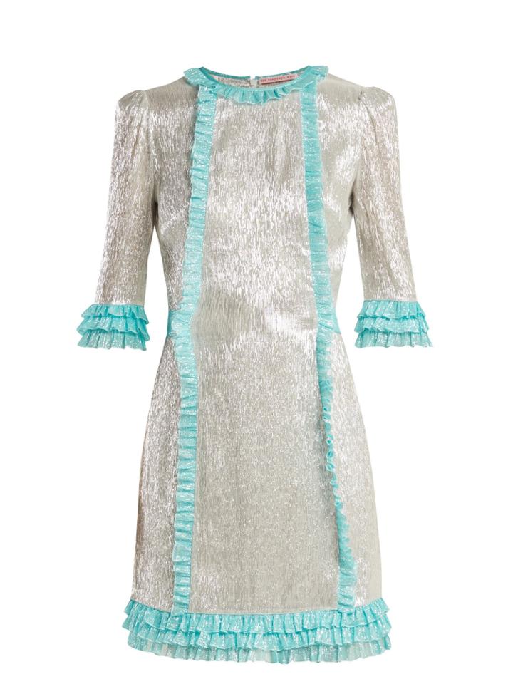The Vampire's Wife Cate Metallic Silk-blend Chiffon Mini Dress