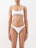 Matteau - Crop Recycled-fibre Bikini Top - Womens - Chalk