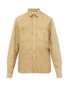 Matchesfashion.com Rochas - Paint Splatter Silk Twill Shirt - Mens - Khaki