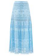 Matchesfashion.com Melissa Odabash - Alessia Broderie-anglaise Cotton Skirt - Womens - Light Blue