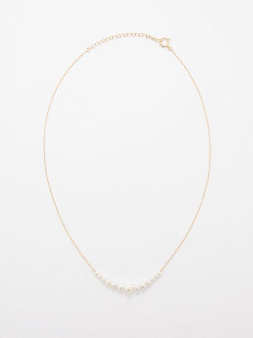 Mizuki - Graduated Pearl & 14kt Gold Necklace - Womens - Pearl