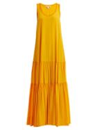 Matchesfashion.com Elizabeth And James - Hazel Scoop Neck Gathered Silk Dress - Womens - Yellow