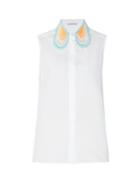 Christopher Kane Lace-collar Sleeveless Cotton Shirt