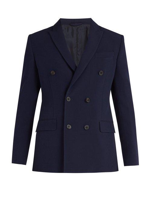Matchesfashion.com Connolly - Double Breasted Peak Lapel Blazer - Mens - Navy