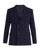 Matchesfashion.com Connolly - Double Breasted Peak Lapel Blazer - Mens - Navy