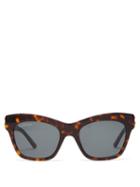 Matchesfashion.com Balenciaga - Bb-logo Cat-eye Tortoiseshell-acetate Sunglasses - Womens - Tortoiseshell
