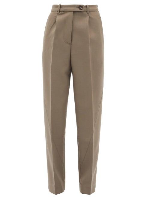 Peter Do - Pleated High-waist Virgin Wool-blend Suit Trousers - Womens - Grey