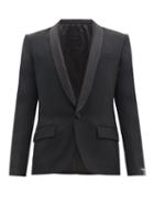 Matchesfashion.com Balmain - Satin Shawl-lapel Wool-blend Jacket - Mens - Black