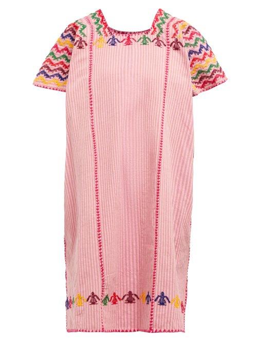 Matchesfashion.com Pippa Holt - No.106 Embroidered Cotton Kaftan - Womens - Pink Multi