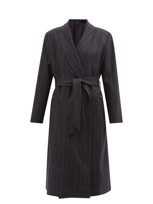 Blaz Milano - Ferien Whistler Single-breasted Wool-blend Coat - Womens - Navy Stripe