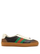 Matchesfashion.com Gucci - Leather And Suede Web Trainers - Mens - Black