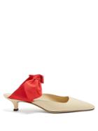 The Row Coco Bow-embellished Leather Mules