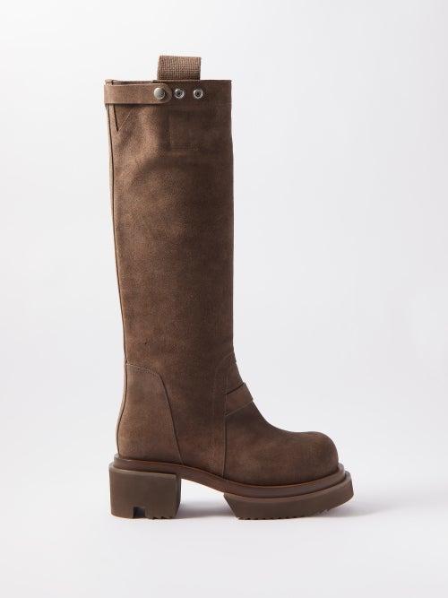 Rick Owens - Bogun 60 Suede Leather Boots - Womens - Light Brown