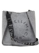 Matchesfashion.com Stella Mccartney - Logo Strap Embroidered Logo Felt Cross Body Bag - Womens - Grey
