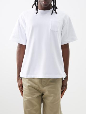 Sacai - Crewneck Cotton-jersey T-shirt - Mens - Off White