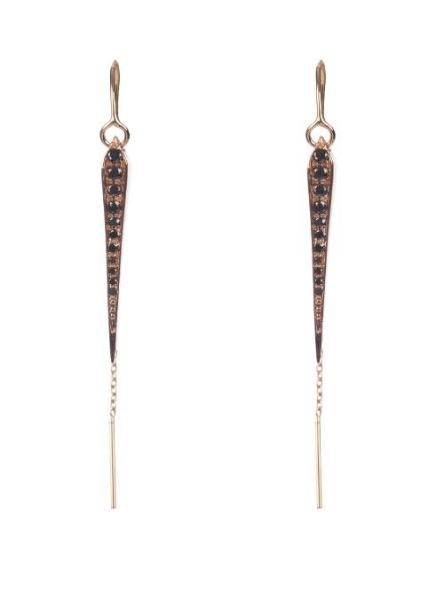 Tilda Biehn Diamond & Rose-gold Comet Drops Earrings