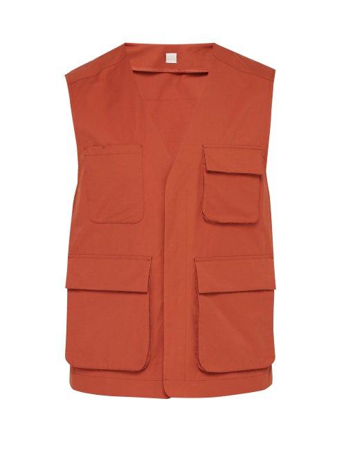 Matchesfashion.com P. Johnson - Weatherproof Cotton Blend Utility Vest - Mens - Dark Orange