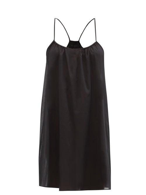 Loup Charmant - Mini Slip Cotton Dress - Womens - Black