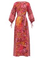 Matchesfashion.com D'ascoli - Sunset Printed Silk-crepe Maxi Dress - Womens - Red Print