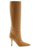 Matchesfashion.com Paris Texas - Mama Croc-effect Heel Leather Knee-high Boots - Womens - Tan