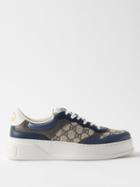 Gucci - Chunky B Gg-print Leather And Canvas Trainers - Mens - Blue White