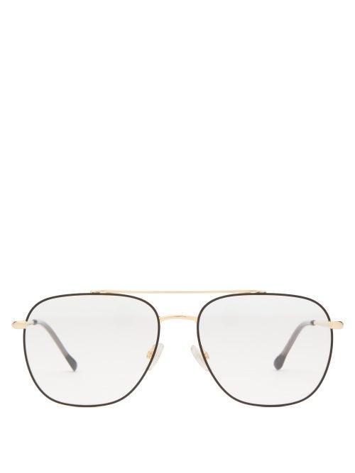 Isabel Marant Eyewear - Edgy Aviator Metal Glasses - Womens - Black Gold