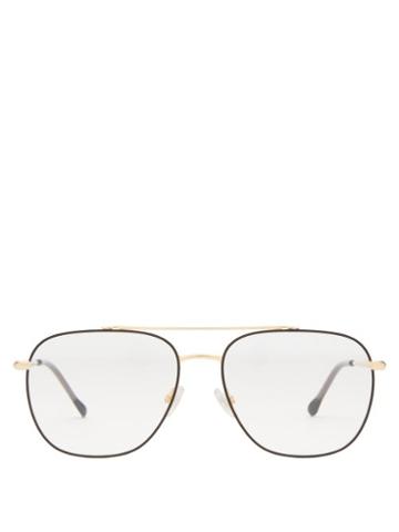 Isabel Marant Eyewear - Edgy Aviator Metal Glasses - Womens - Black Gold