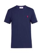 Matchesfashion.com Ami - Ami De Coeur Embroidered Cotton T Shirt - Mens - Navy