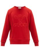 Matchesfashion.com Gucci - Logo Embroidered Cotton Sweatshirt - Mens - Red