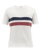Mens Activewear Iffley Road - Cambrian Striped Piqu Running T-shirt - Mens - White