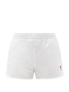 Matchesfashion.com Ami - Logo-embroidered Swim Shorts - Mens - White